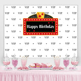 Lofaris Black Vip And Five-pointed Star Happy Birthday Backdrop